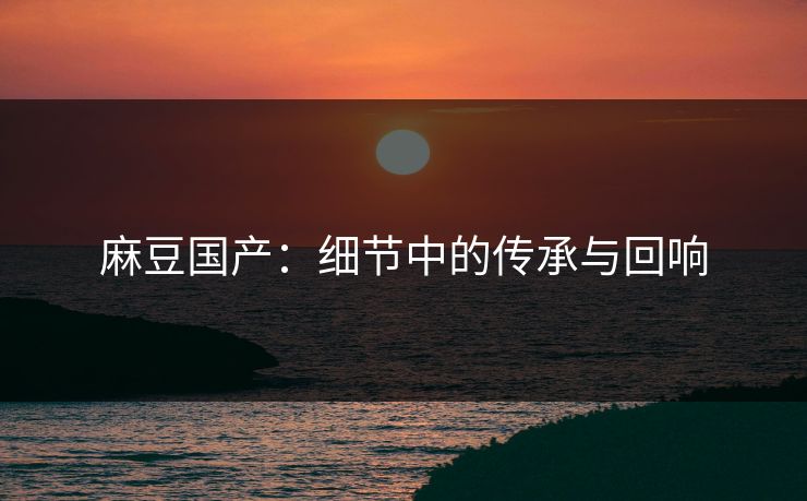 麻豆国产：细节中的传承与回响