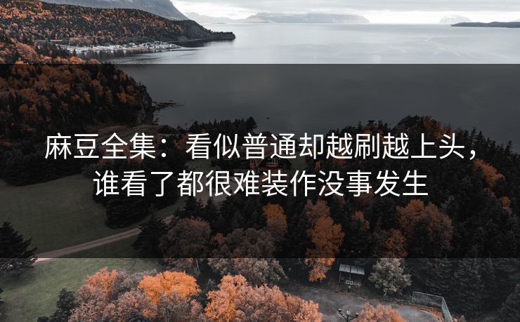 麻豆全集：看似普通却越刷越上头，谁看了都很难装作没事发生