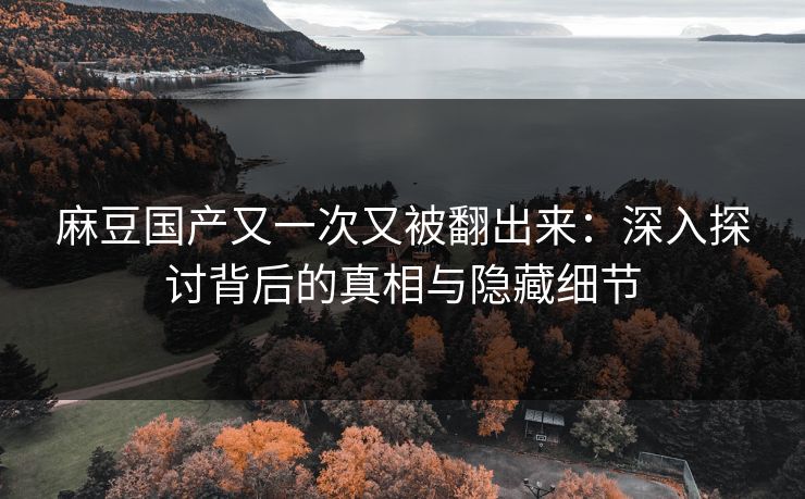 麻豆国产又一次又被翻出来:深入探讨背后的真相与隐藏细节 麻豆国产又一次又被翻出来:深入探讨背后的真相与隐藏细节